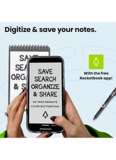 Rocketbook Smart Reusable Eco Notebook, Dotted Grid, Includes 1 Pilot Frixion Pen & Microfiber Cloth, Mini Size  - Image 3