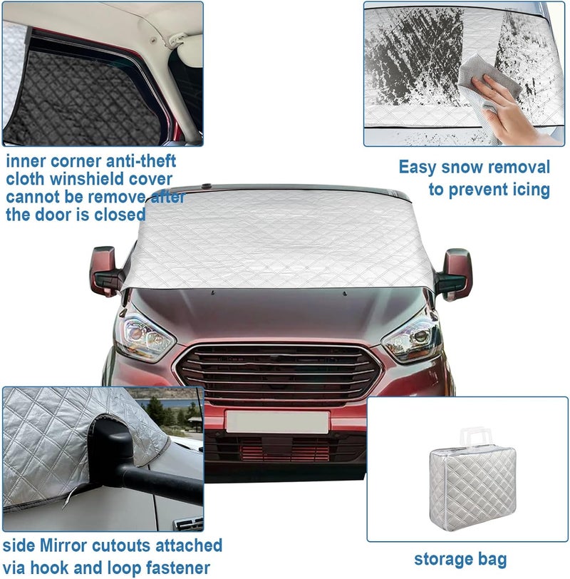 YWNYT VW T5 Foldable Thermal Windscreen Cover - Blackout Anti Sun Protection for Snow, Frost, Ice, and Dust - Image 3