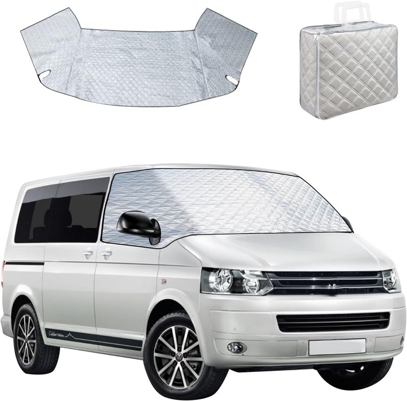 YWNYT VW T5 Foldable Thermal Windscreen Cover - Blackout Anti Sun Protection for Snow, Frost, Ice, and Dust - Image 1