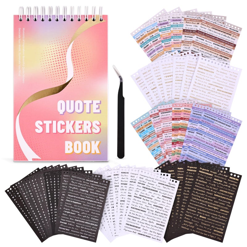 emmoolife 3000+ Pcs Word Stickers for Journaling, 50 Sheets Quote Sticker Gold Foil Art Scrapbook Stickers for Junk Journal, Inspiring Positive Small Talk Scrapbooking Supplies DIY Gift for Women Teen Girls - Image 1