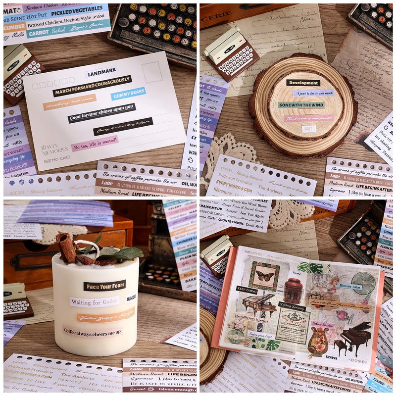 emmoolife 3000+ Pcs Word Stickers for Journaling, 50 Sheets Quote Sticker Gold Foil Art Scrapbook Stickers for Junk Journal, Inspiring Positive Small Talk Scrapbooking Supplies DIY Gift for Women Teen Girls - Image 3