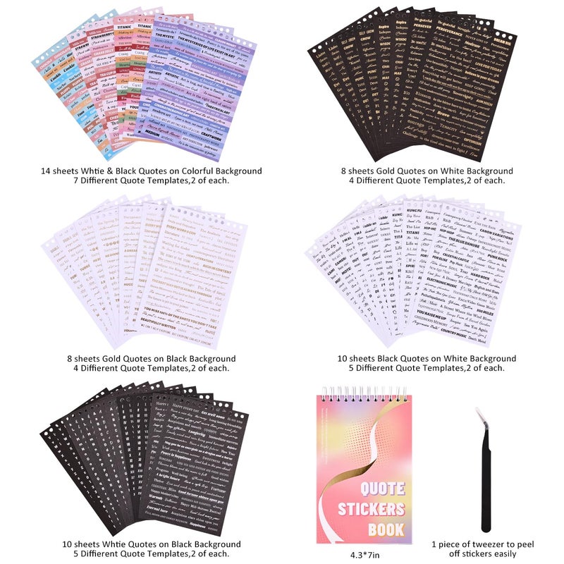 emmoolife 3000+ Pcs Word Stickers for Journaling, 50 Sheets Quote Sticker Gold Foil Art Scrapbook Stickers for Junk Journal, Inspiring Positive Small Talk Scrapbooking Supplies DIY Gift for Women Teen Girls - Image 2