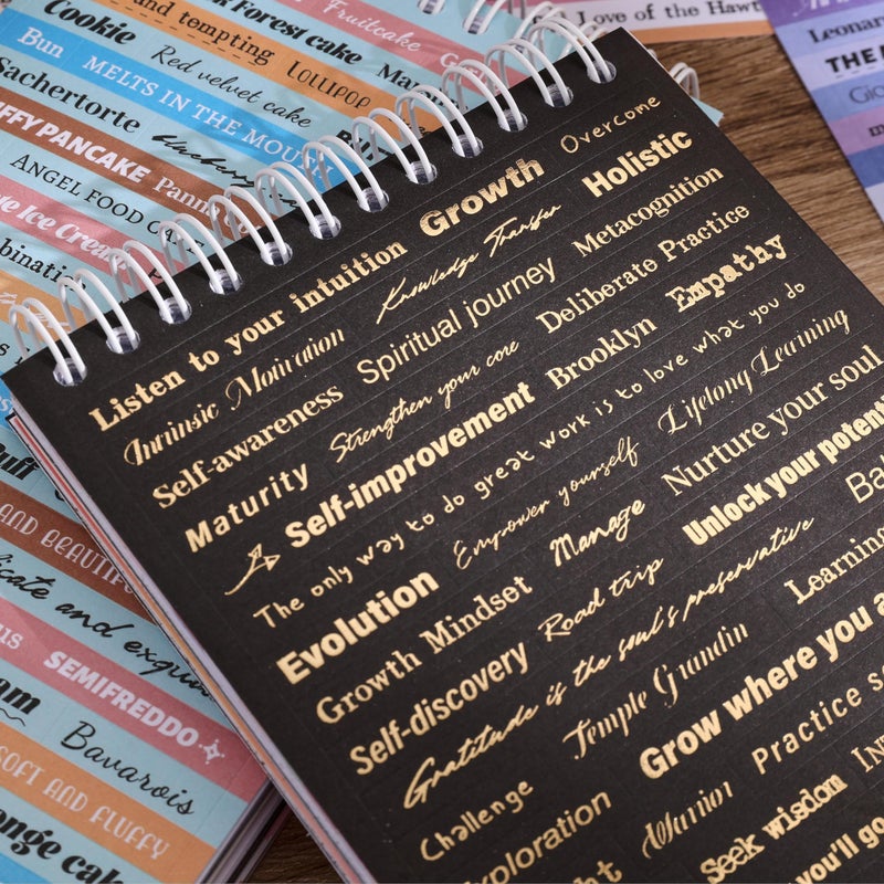 emmoolife 3000+ Pcs Word Stickers for Journaling, 50 Sheets Quote Sticker Gold Foil Art Scrapbook Stickers for Junk Journal, Inspiring Positive Small Talk Scrapbooking Supplies DIY Gift for Women Teen Girls - Image 5