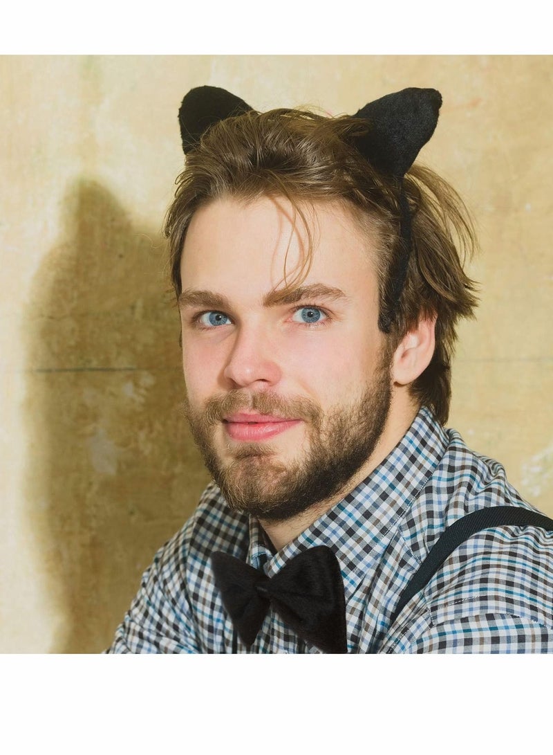 Cat Costume Accessories, 3 Pcs  Animal Costume Set for Kids Ears Headband Set Ears Tail Bow Tie Animal Dress Cosplay Party Decoration Accessory(Cat) - Image 4