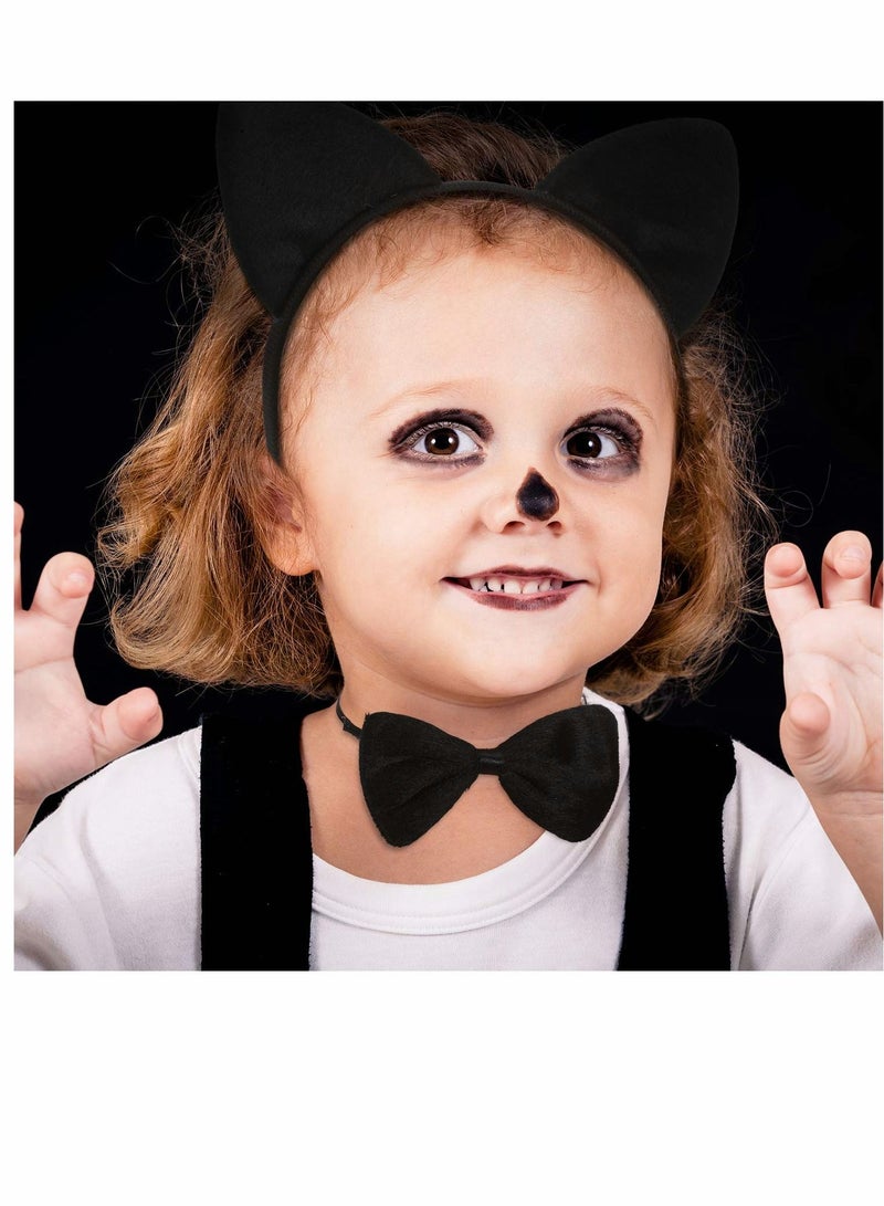 Cat Costume Accessories, 3 Pcs  Animal Costume Set for Kids Ears Headband Set Ears Tail Bow Tie Animal Dress Cosplay Party Decoration Accessory(Cat) - Image 3