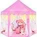 EVOIONOS Princess Tent for Girls Kids Play Tent with LED Star Lights Castle Playhouse for Children Indoor Outdoor Games 55X53 inches Pink - Image 4