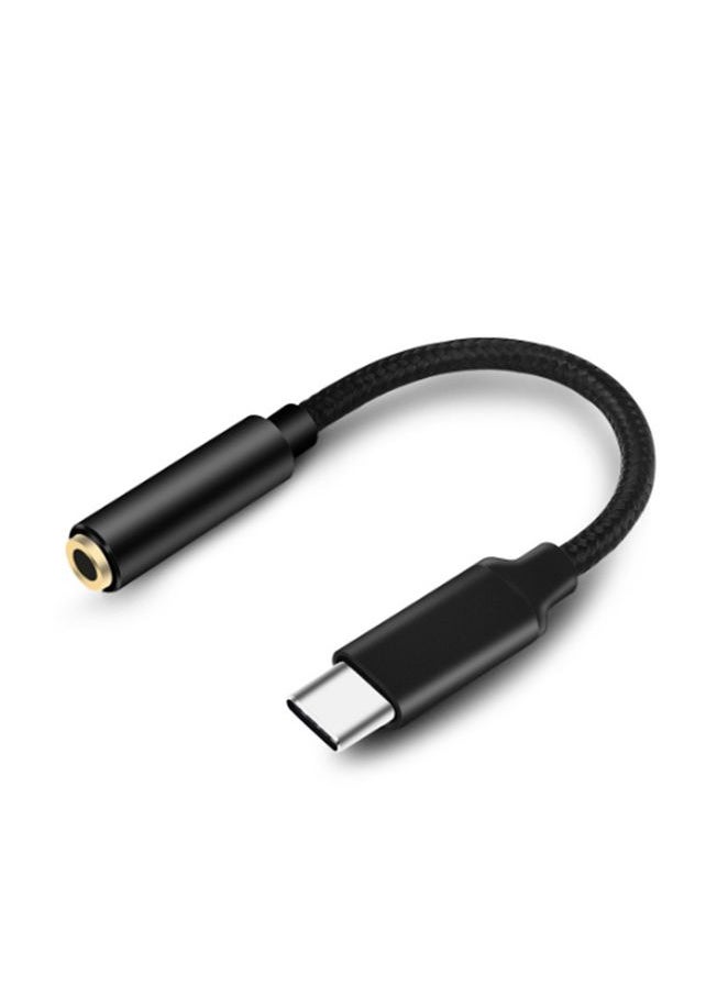Generic USB Type C Headphone Jack Adapter, Type C to 3.5mm Female Earphone Aux Audio Connector Adapter for HTC Moto Galaxy Black  - Image 1