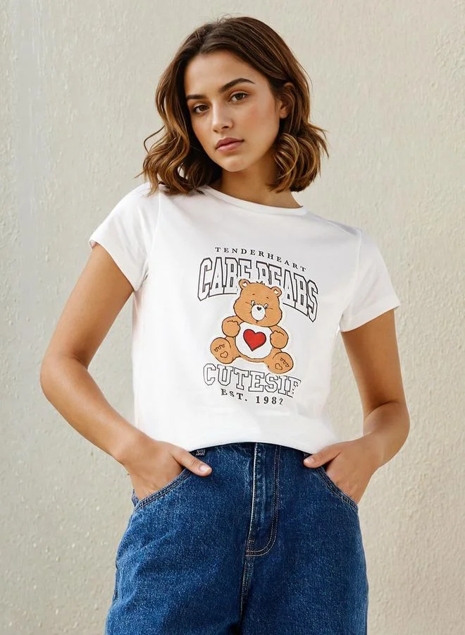 Care Bears Print Crew Neck T-shirt