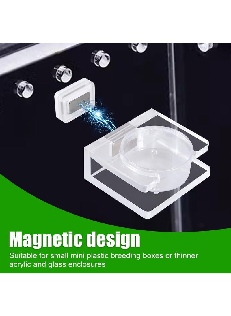 MiOYOOW Jumping Spider Feeder Mini Magnetic Spider Feeding Dish Transparent Acrylic Food Bowl Water Dish for Small Reptiles Spider Tarantula Scorpion Hermit Crab Larvae Mini Geckon  - Image 3