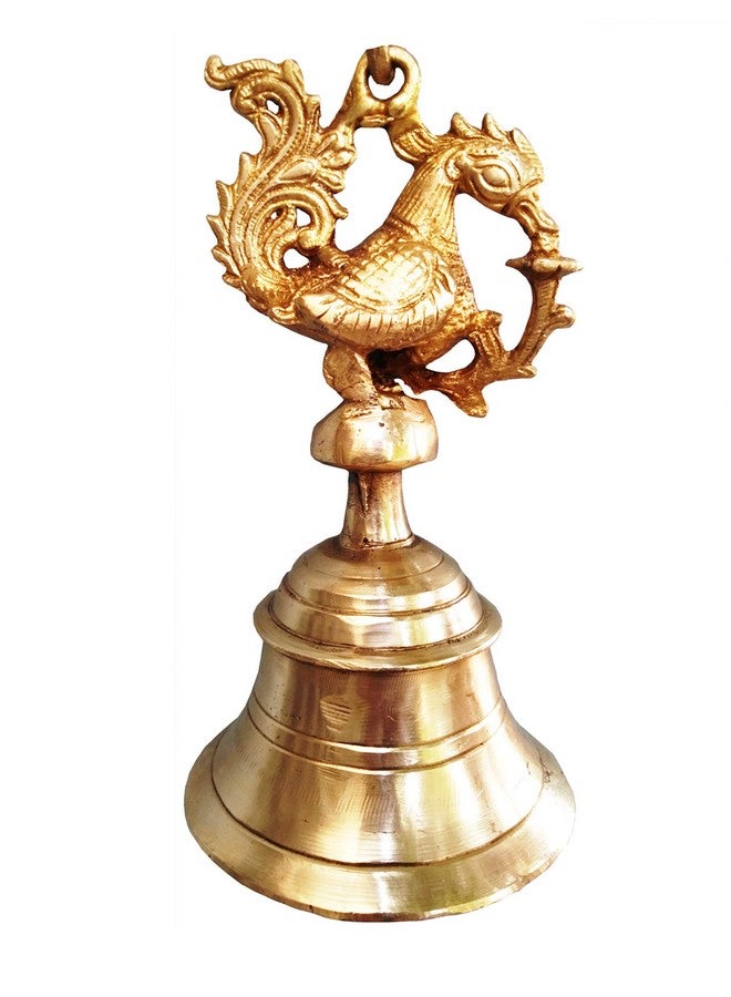 Purpledip Temple Hanging Bell in Peacock Design: Solid Brass Heavy Bell with Deep Sound (11427) - Image 4