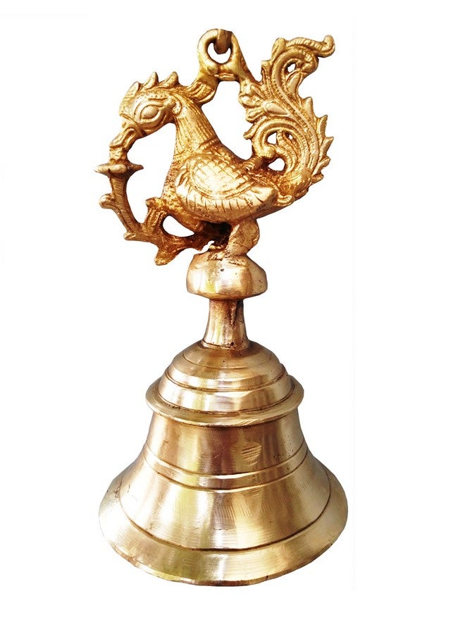 Purpledip Temple Hanging Bell in Peacock Design: Solid Brass Heavy Bell with Deep Sound (11427) - Image 2