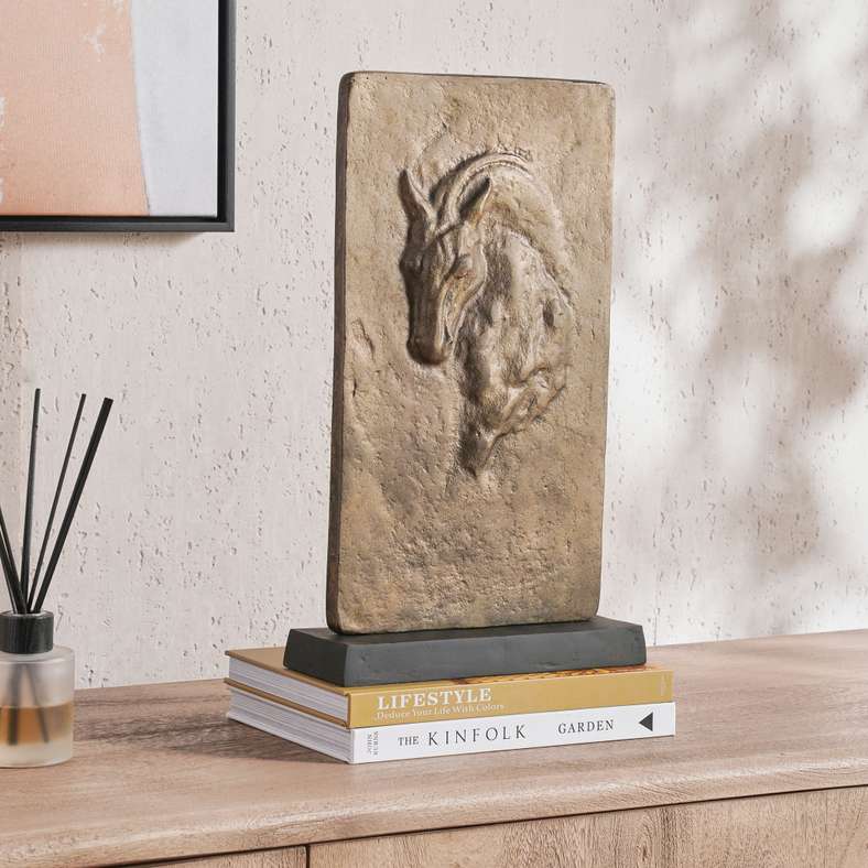 Pan Home Handcrafted Metal Horse Sculpture - Gold