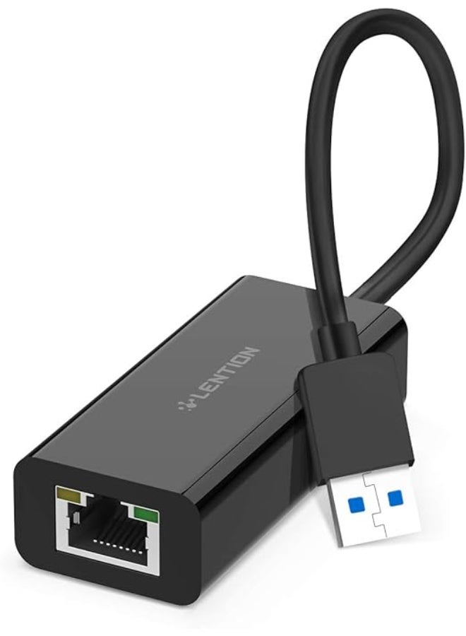 LENTION USB 3.0 to Gigabit Ethernet Adapter, 1000M RJ45 Wired LAN Network Conector Compatible Windows, Linux, Mac OS, Switches, Stable Driver Certified (CB-HU404GE, Black) - Image 1