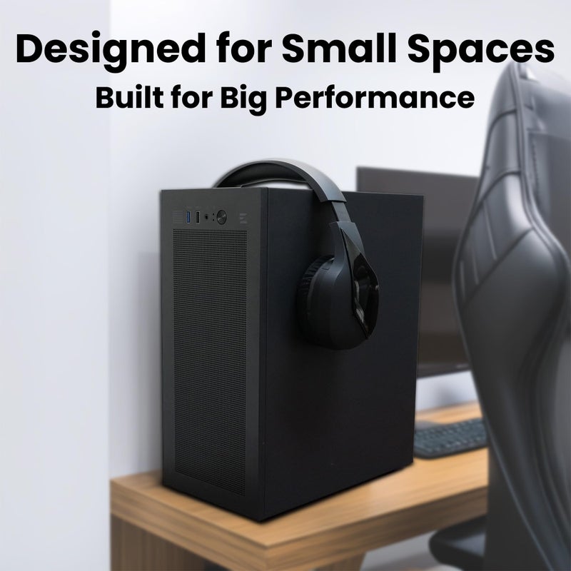 ZALMAN صندوق كمبيوتر زالمان كيوبيكس ميني تاور المدمج mATX، هيكل فولاذي ثقيل 0.8T، هيكل صغير Micro-ATX DTX ITX SFF SFX HTPC مع USB 3.0، مروحة مثبتة مسبقًا بحجم 80 مم، يناسب مزود الطاقة ATX، أسود - Image 3
