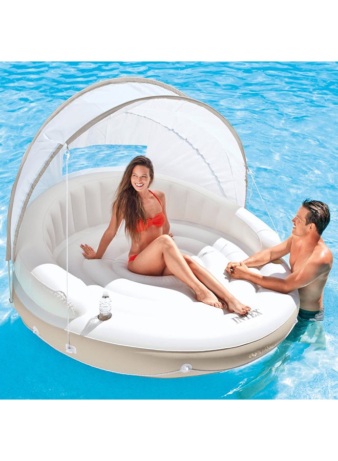INTEX Inflatable Canopy Island Unique Designed Non-Toxic Sturdy Durability Pool Float 199x150cm - Image 3