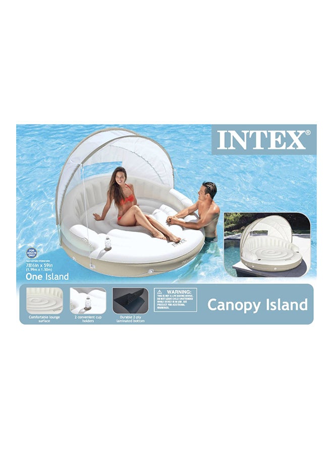 INTEX Inflatable Canopy Island Unique Designed Non-Toxic Sturdy Durability Pool Float 199x150cm - Image 4