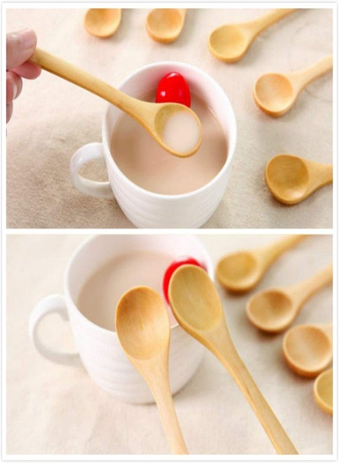 زيروديس 30 ملعقة خشبية للطبخ، آمنة للغسل في غسالة الصحون، ملاعق صغيرة صحية لتناول الطعام، أدوات مطبخ للتوابل، آيس كريم، سكر، عسل، قهوة، ملعقة شاي (4.9 بوصة) - Image 5