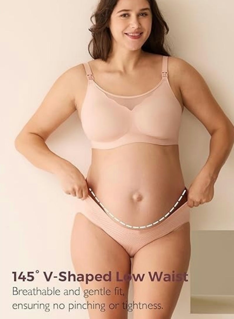Momcozy Maternity Underwear Seamless, Pregnancy Postpartum Panties Under Bump Maternity Underwear Cotton - Image 2