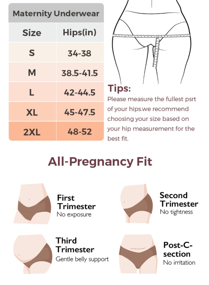 Momcozy Maternity Underwear Seamless, Pregnancy Postpartum Panties Under Bump Maternity Underwear Cotton - Image 5