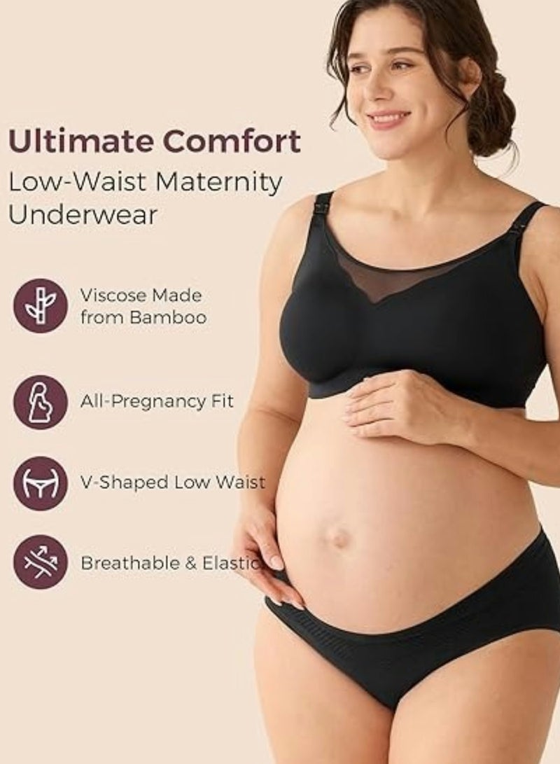 Momcozy Maternity Underwear Seamless, Pregnancy Postpartum Panties Under Bump Maternity Underwear Cotton - Image 3