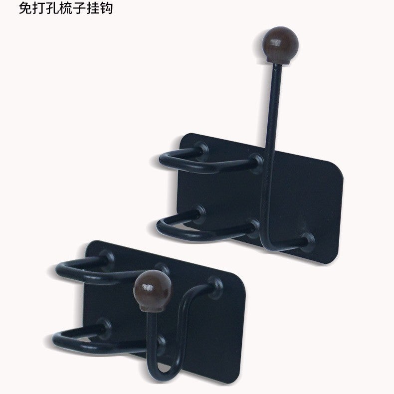 No-Drill Comb And Hat Hook, Bathroom Wall-Mounted Storage Adhesive Hook For Hair Ties, Headbands, And Hair Ropes - Image 2
