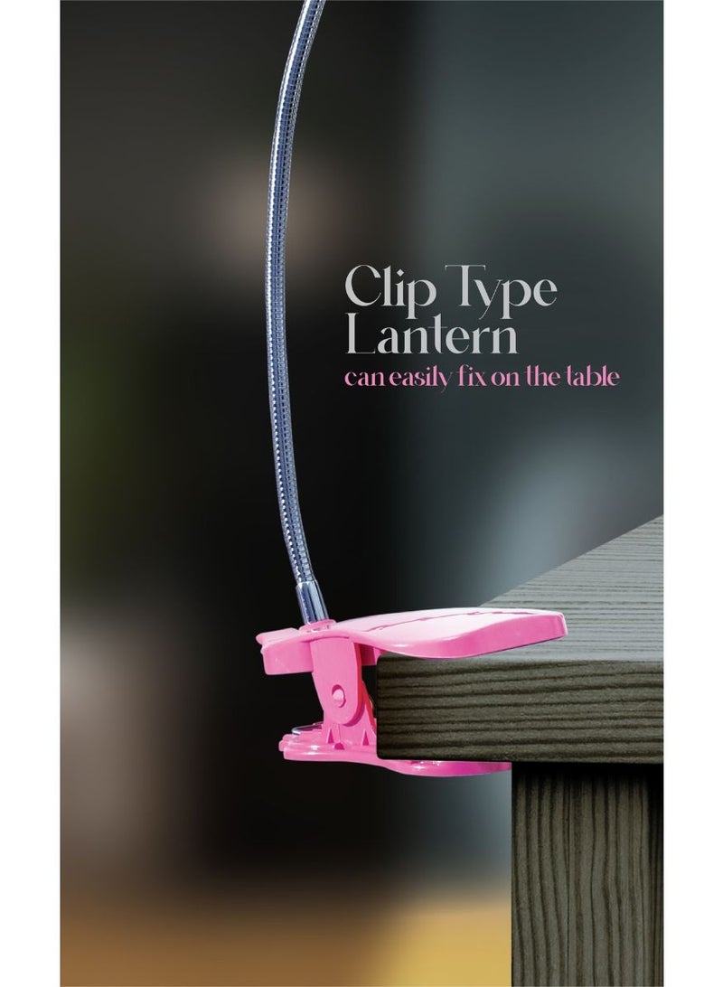 Clikon 30 SMD LED Table Lamp – USB Powered Clip-On Desk Lamp, 6W, 360 Lumens, 3 Color Lighting Modes, Flexible Gooseneck, ABS Body, Model CK7031, Pink - Image 1