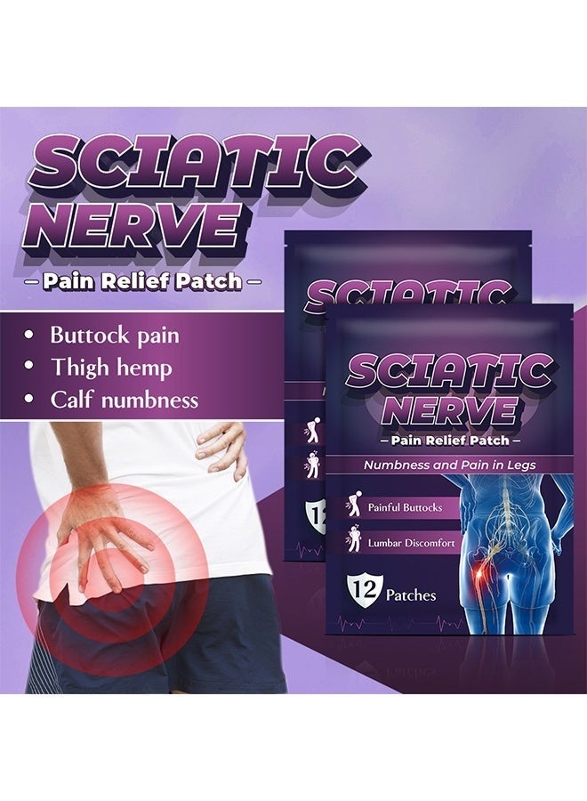 Sumifun Sciatic Nerve Pain Patch | Sciatica Pain Relief Patch for Back Pain Buttock Pain Leg Numbness Nerve Pressure Lumbar Discomfort Relief | Herbal Non-invasive Elastic Fabric Pain Relief Patch | 12 Patches Sumifun Official - Image 4