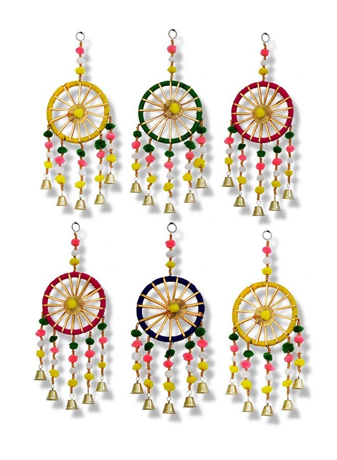 JH Gallery Wool Handmade Colorful Wall and Door Hangings for Home|Diwali Festive Decoration|Bedroom,Balcony,Living Room,Temple,Pooja Room Decoration|Festival Decoration Items for Home|Pack of 6,Multi - Image 5