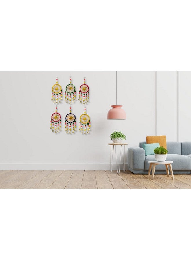 JH Gallery Wool Handmade Colorful Wall and Door Hangings for Home|Diwali Festive Decoration|Bedroom,Balcony,Living Room,Temple,Pooja Room Decoration|Festival Decoration Items for Home|Pack of 6,Multi - Image 4