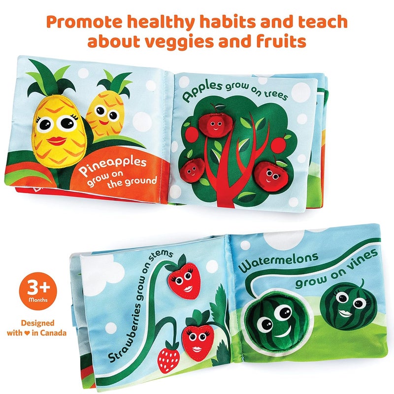 BabyBibi Soft Baby Book Where Veggies  Fruits Come from Interactive Teething Infant Book Touch  Feel Crinkle Cloth Book for Babies 3 Months - Image 5