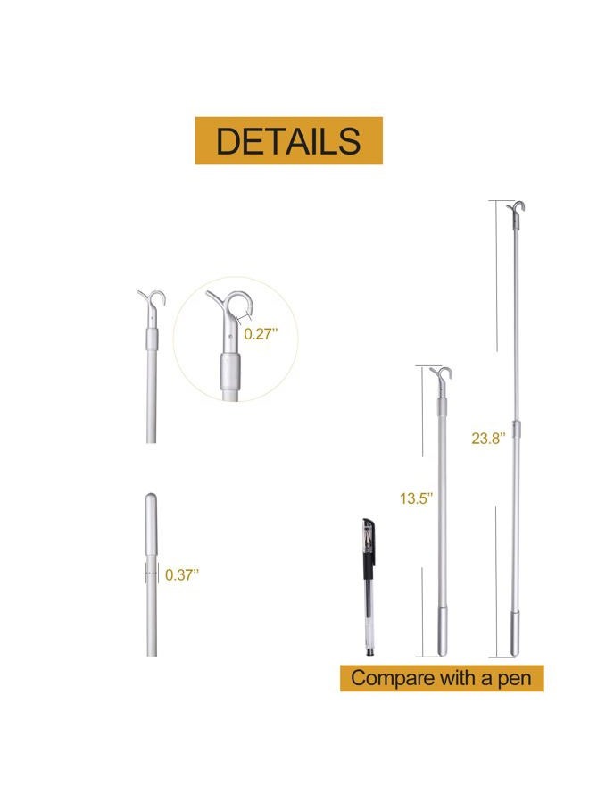 ZSTARR Tension Rod,Blinds Shads Push Pull Adjustable Rod for Cordless Window Blinds and Shades,Easy to Pull The Shades Down and Up 13.5''-23.8'' Silver - Image 4