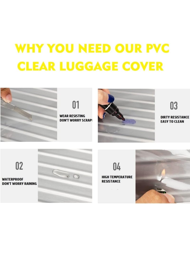 24/28/30 inch Set PVC Luggage Protector Covers,Clear Suitcase Cover Protector, 30 Inch Transparent Luggage Protective Cover Case for Wheeled Suitcase - Image 3