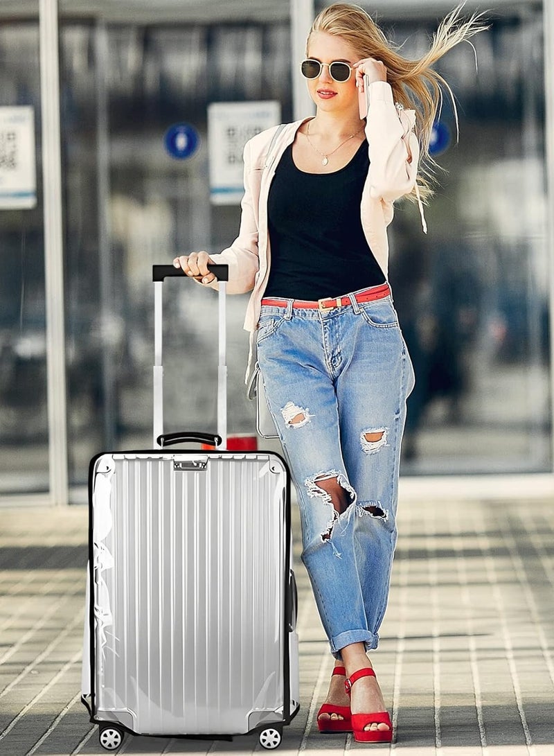 24/28/30 inch Set PVC Luggage Protector Covers,Clear Suitcase Cover Protector, 30 Inch Transparent Luggage Protective Cover Case for Wheeled Suitcase - Image 4
