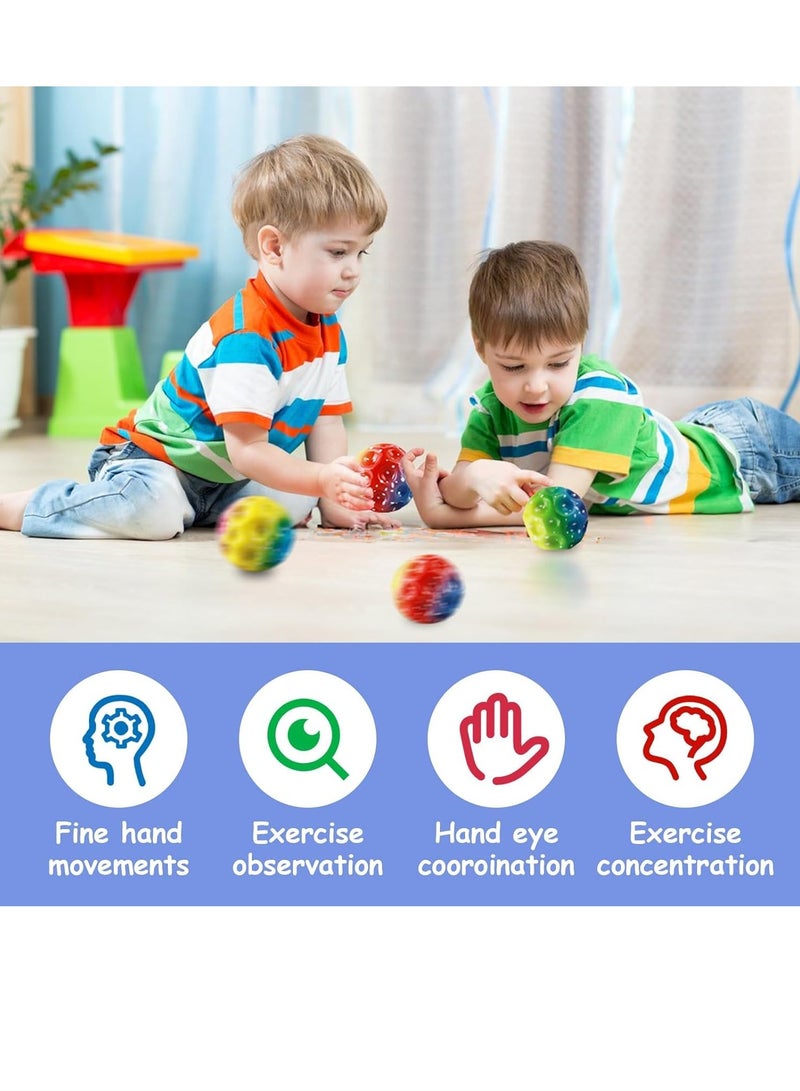 FengSVMA 6 PCS Space Ball - 6.5cm Extreme Moon Ball, PU Bounce Ball Sensory Ball, High Bouncing & Sounds Meteor Ball, Helps Improve Hand-Eye Coordination, Great Sensory Ball for Kids (Random Color) - Image 3