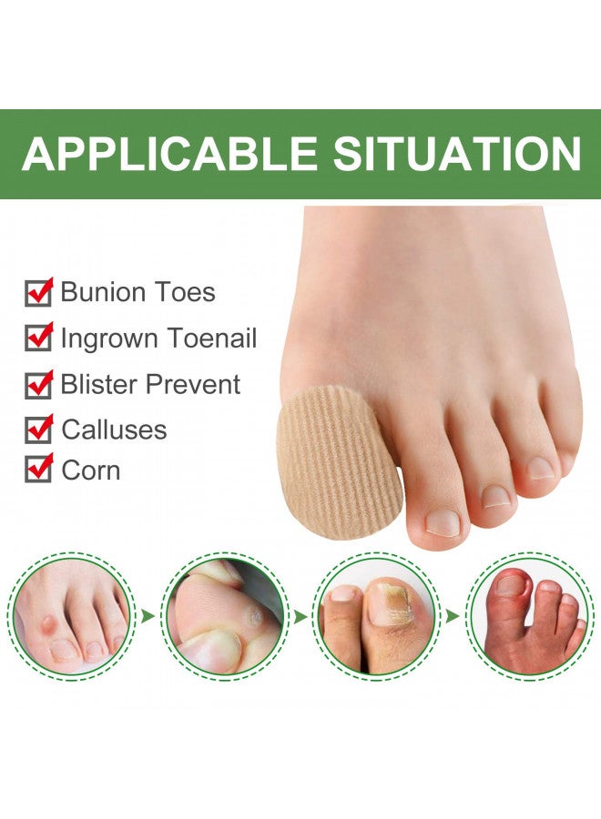 Welnove Welnove 10Pack Toe Caps Closed Toe Surface Fabric Sleeve Protectors with Gel Lining, Prevent Pain Relief for Corns, Blisters and Ingrown Toenails (Size Large + Size Medium)  - Image 2