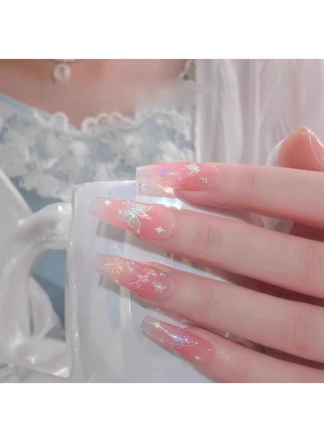 DOUBORQ 5D Jelly Nail Art Stickers, Modern and Simple, Streamer Wing Butterfly Nail Stickers, 1 Sheet, Great for DIY Nail Art - Image 2