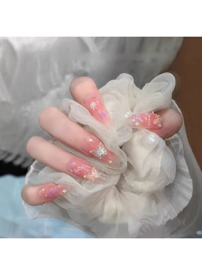 DOUBORQ 5D Jelly Nail Art Stickers, Modern and Simple, Streamer Wing Butterfly Nail Stickers, 1 Sheet, Great for DIY Nail Art - Image 3