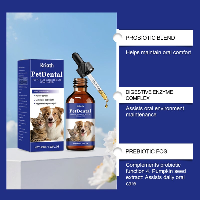 KRIATH Pet Dental Teeth & Digestive Health Oral Liouid with Herbal blend,Eliminates Bad Breath and Protects Their Teeth & Gums, Pet Tooth Plaque Cleaner & Tartar Remover - Image 4