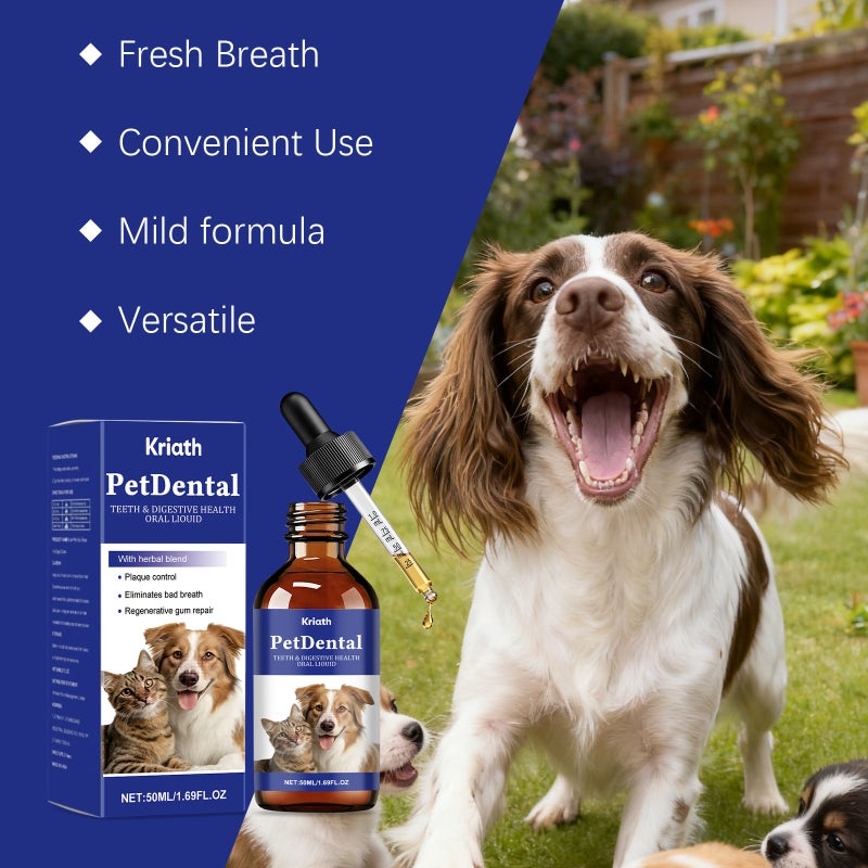 KRIATH Pet Dental Teeth & Digestive Health Oral Liouid with Herbal blend,Eliminates Bad Breath and Protects Their Teeth & Gums, Pet Tooth Plaque Cleaner & Tartar Remover - Image 2