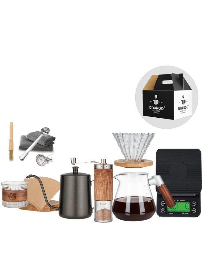 V60 Coffee Maker Coffee Set Drip Coffee Set 11 Pieces, Coffee Grinder, Coffee Kettle, V60 Coffee Dripper, Coffee Bag,V60 Coffee Server,V60 filter Coffee Serving Set Drip distilled - pzsku/ZBE6A11C4B8B9368E9496Z/45/_/1733131415/7c5422f8-2ca1-4ed3-a2be-343770b1b50c