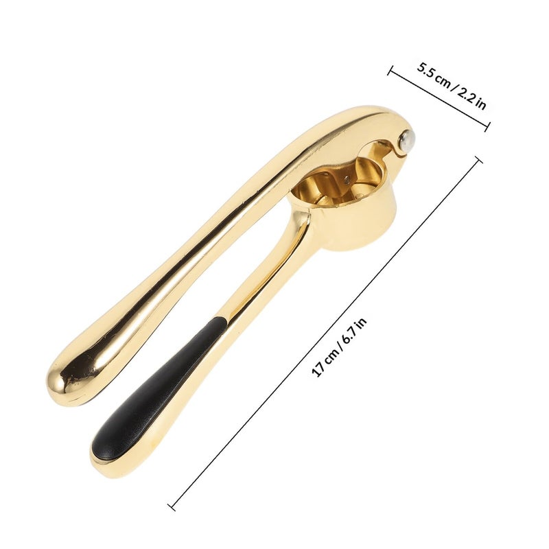Zinc Alloy Garlic Press Manual Mincer Handheld Squeezer Kitchen Tool For Home And RV Golden - Image 3