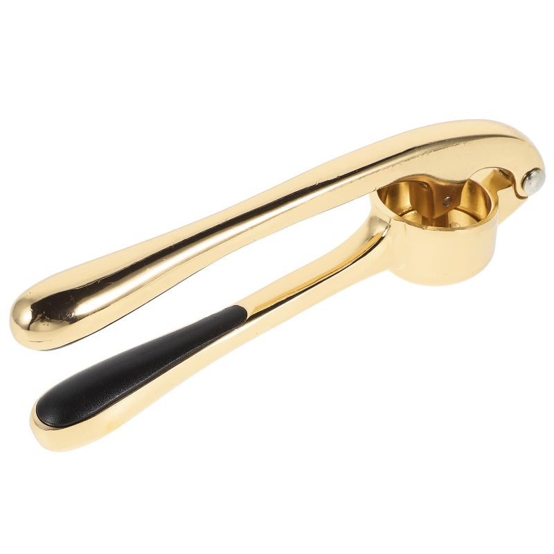 Zinc Alloy Garlic Press Manual Mincer Handheld Squeezer Kitchen Tool For Home And RV Golden - Image 2