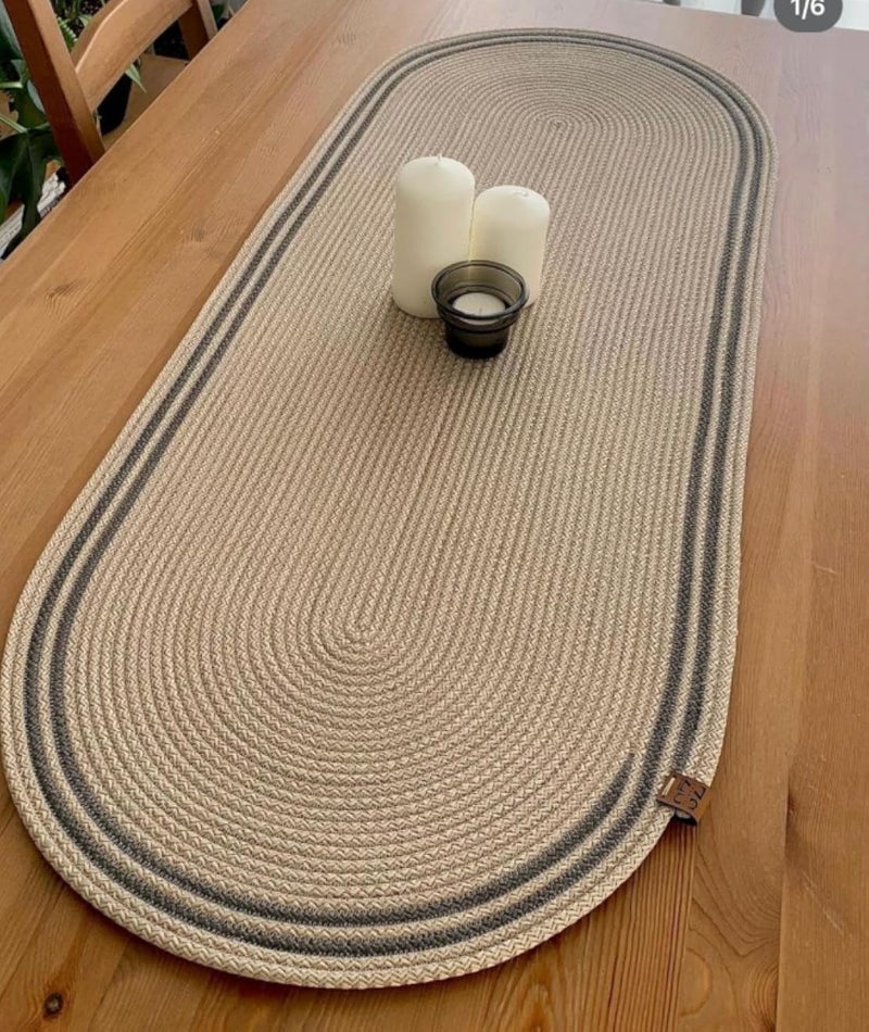 Colorful Trim Decorative Handmade Woven Table Runner For Festive Tables,(110Ã—35Ã—1Cm)