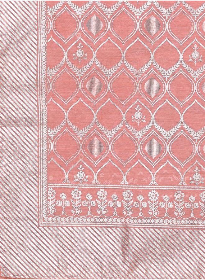Vishudh Blue Embroidered Chanderi Kurta Set with Pink Dupatta by Styli  - Image 2