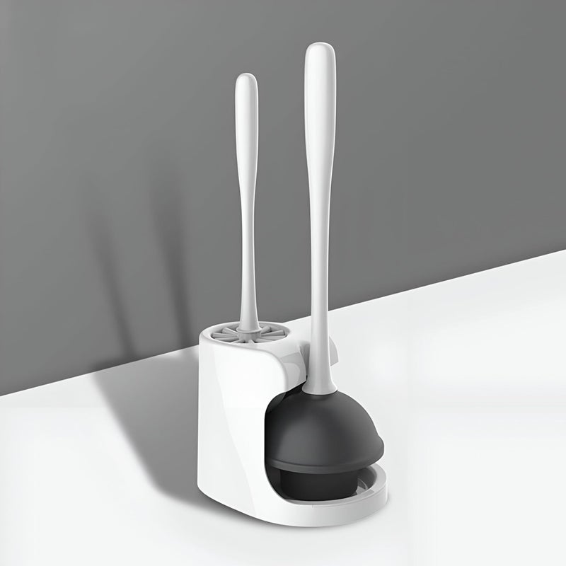 Cleaning Tool - Bathroom Cleaning Set with Heavy Duty Toilet Brush and Hidden Plunger for Ultimate Freshness - Image 1