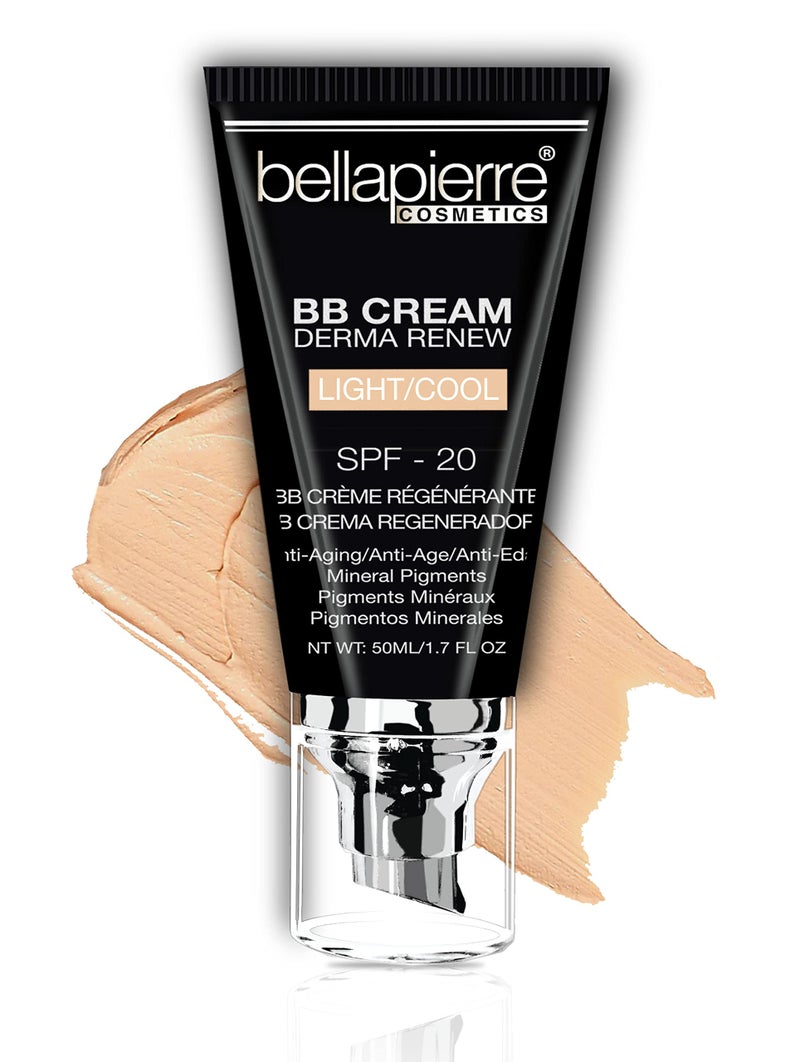 Bellapierre BB Cream SPF 20 â€“ Mineral Sunscreen & Liquid Foundation, Lightweight Face Moisturizer with Buildable Coverage, Matte Finish, Non-Toxic, Paraben-Free, Cruelty-Free â€“ 1.7 oz - Light Cool - Image 1
