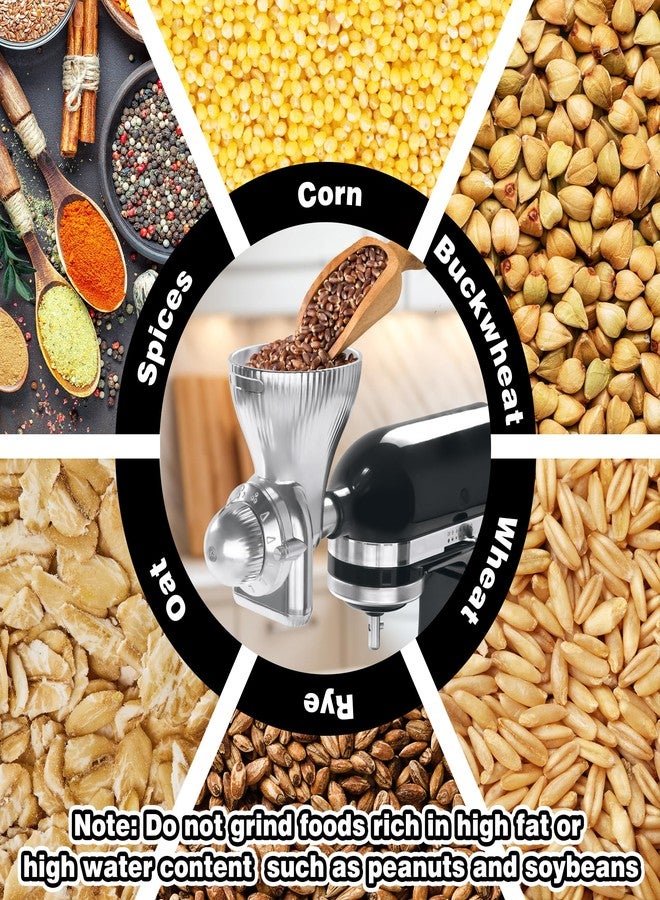 GLINK All Metal Grain Mill Attachment for KitchenAid Stand Mixer,12 Levels Flour Grinder Accessories, Grain Mill Attachment Fit for Grinding Wheat, Corn, Oats, Buckwheat, Millet and Other Cereals - Image 5