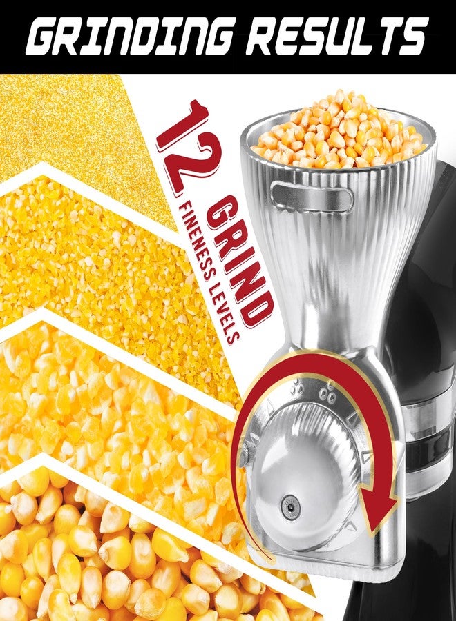 GLINK All Metal Grain Mill Attachment for KitchenAid Stand Mixer,12 Levels Flour Grinder Accessories, Grain Mill Attachment Fit for Grinding Wheat, Corn, Oats, Buckwheat, Millet and Other Cereals - Image 2