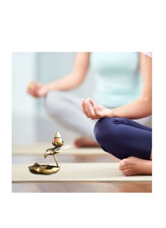 Y&D Incense Burner, Stick Holder, Holder Vintage Brass Lotus, Ideal for Aromatherapy, Meditation, Yoga, Aromatherapy Ornament Home Office Decor  - Image 4