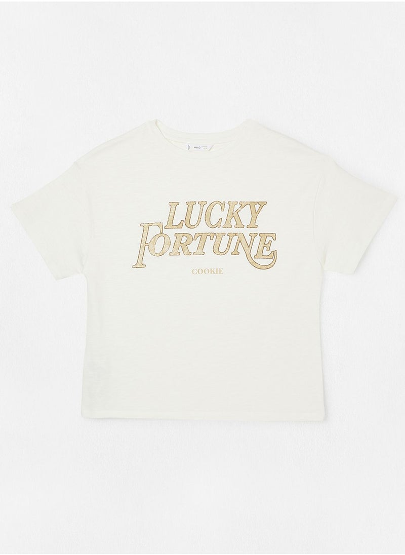 MANGO - Youth Slogan Print T-Shirt - Image 1